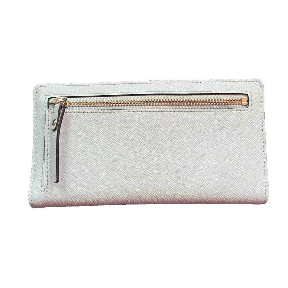 KATE SPADE Wallet Madison Slim Saffiano Leather Pale Blue Bifold LOOK READ - Picture 2 of 7